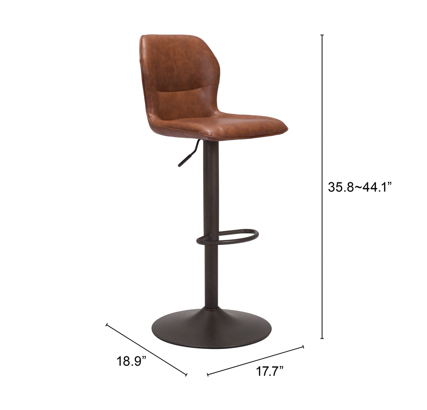 Vital Barstool Vintage Brown & Dark Bronze