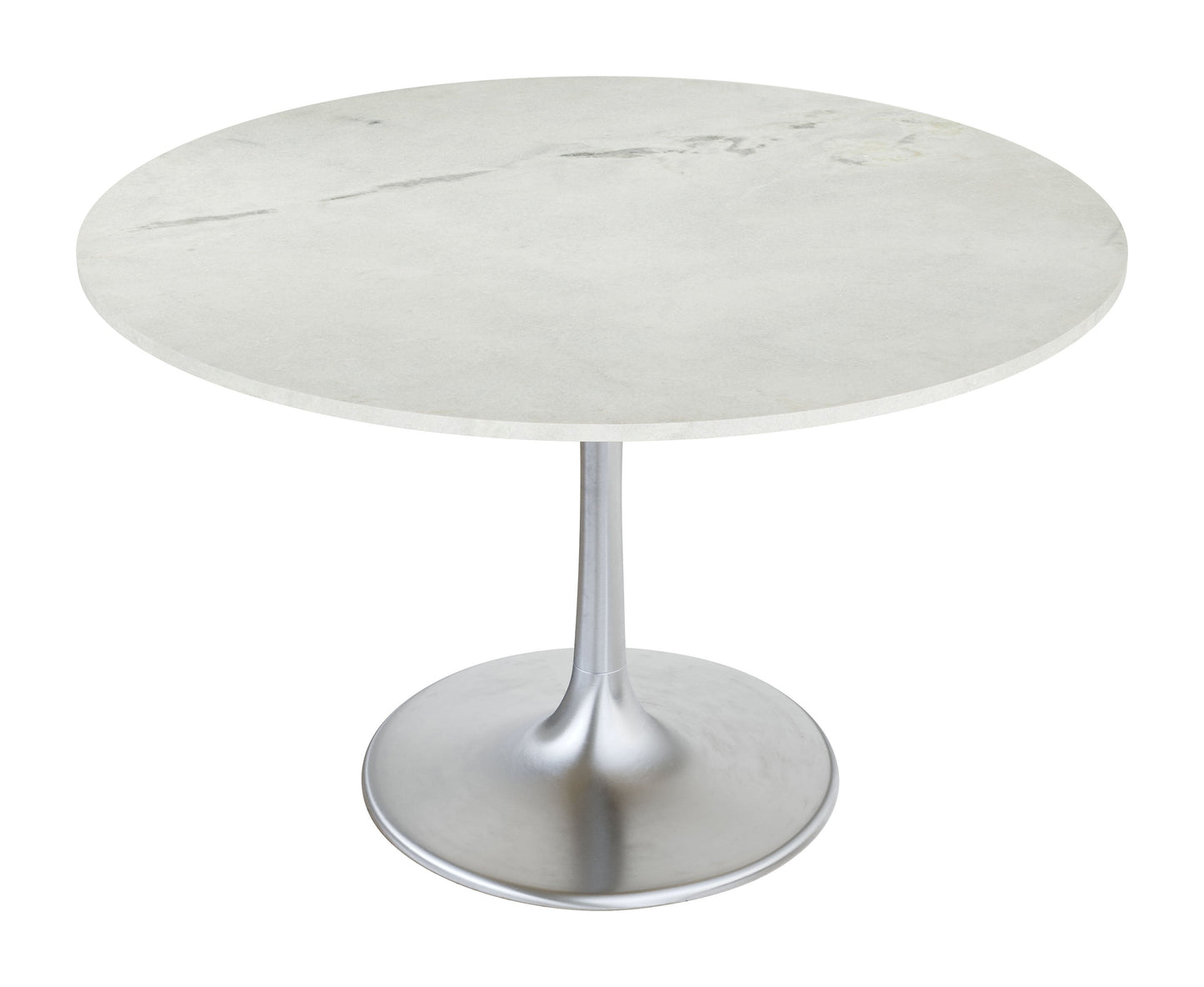 Gotham Dining Table 48" White & Silver