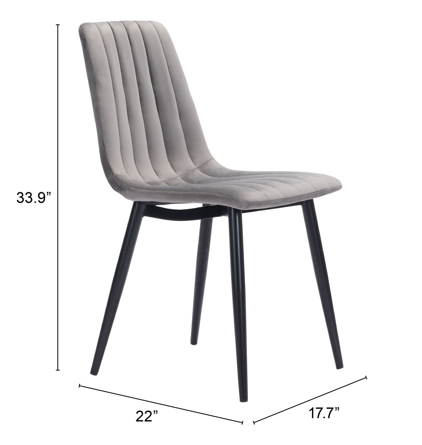 Dolce Dining Chair (Set of 2) Gray