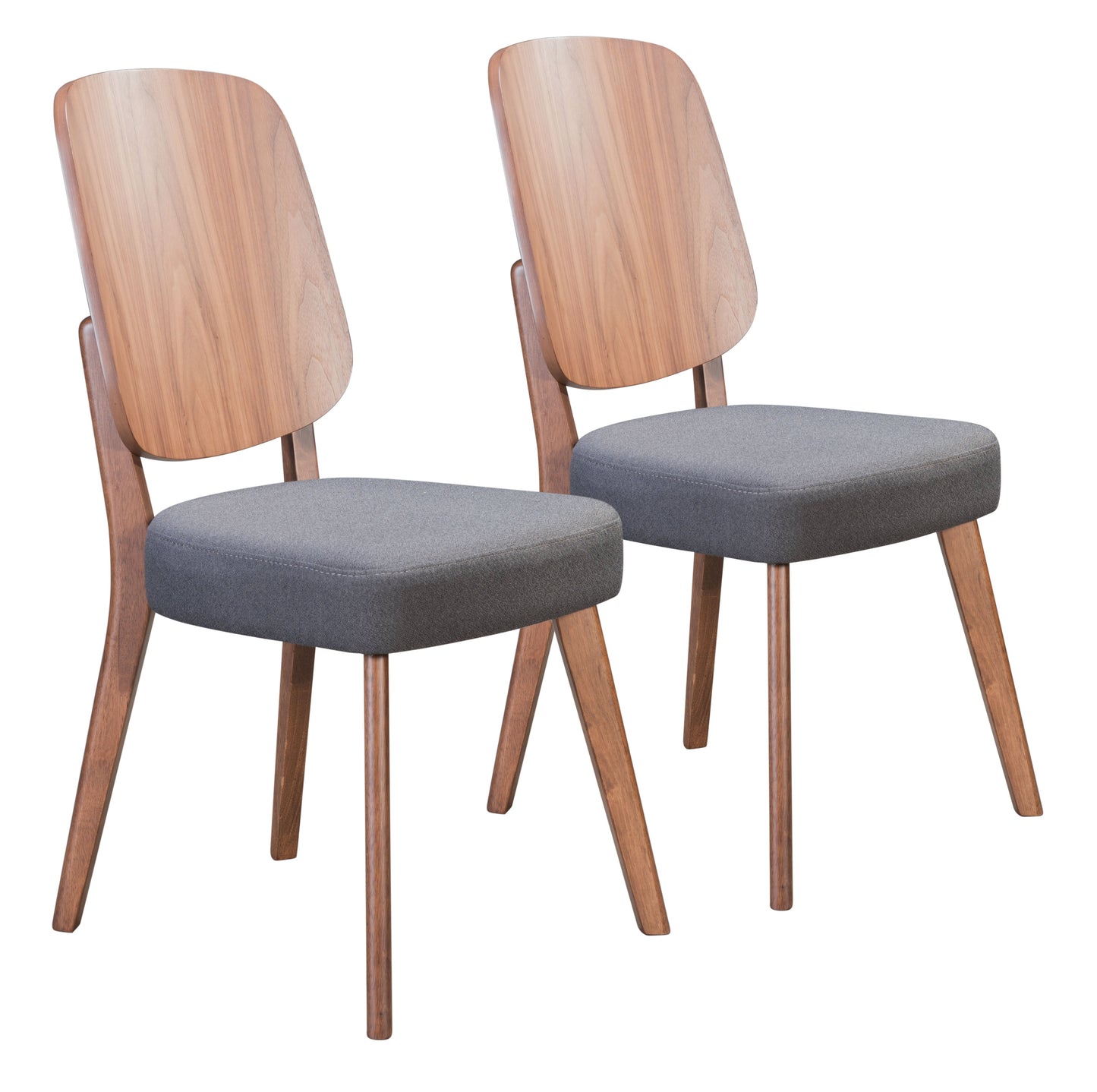 Alberta Dining Chair (Set of 2) Walnut & Dark Gray