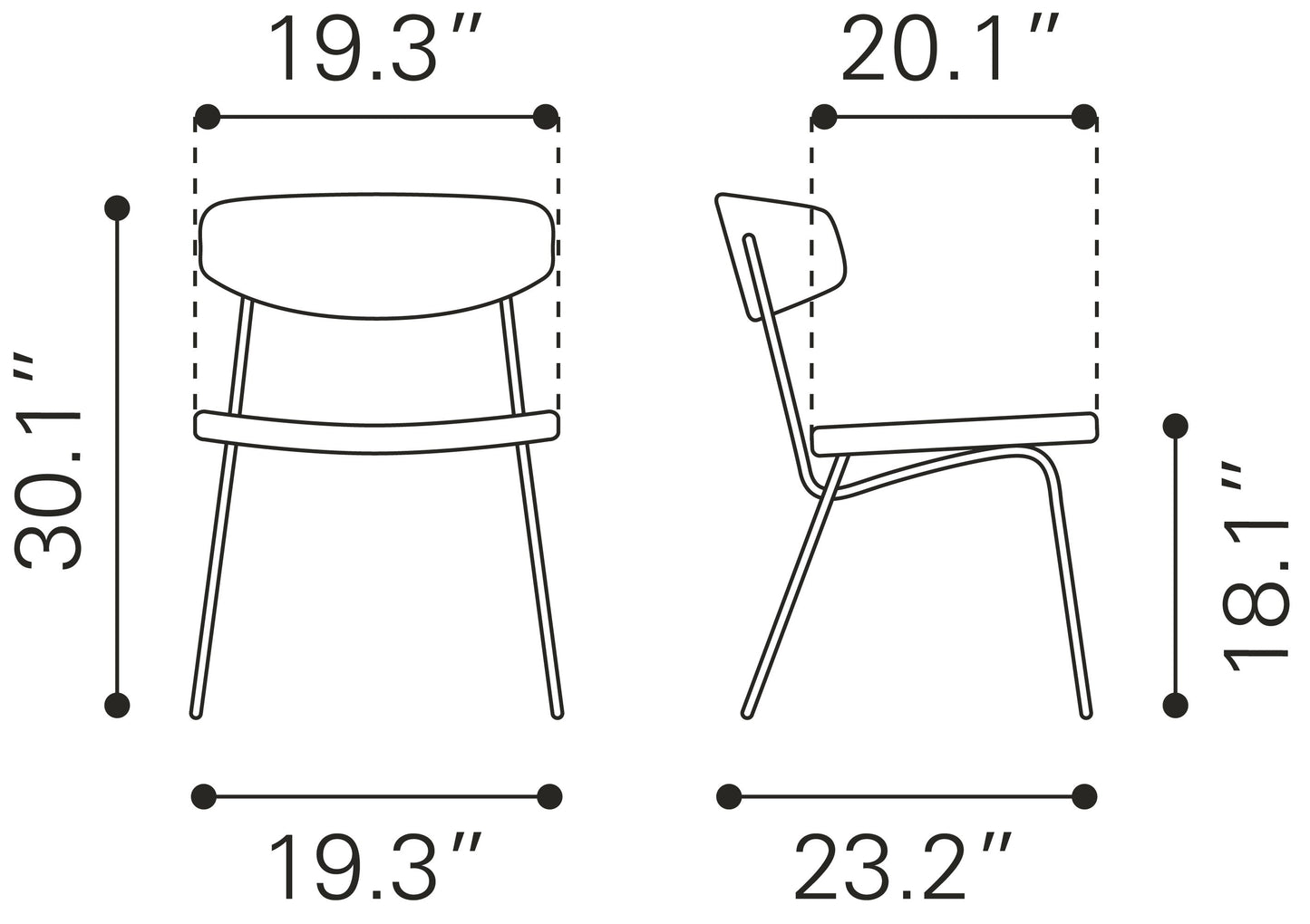 Ellen Dining Chair (Set of 2) Vintage Brown