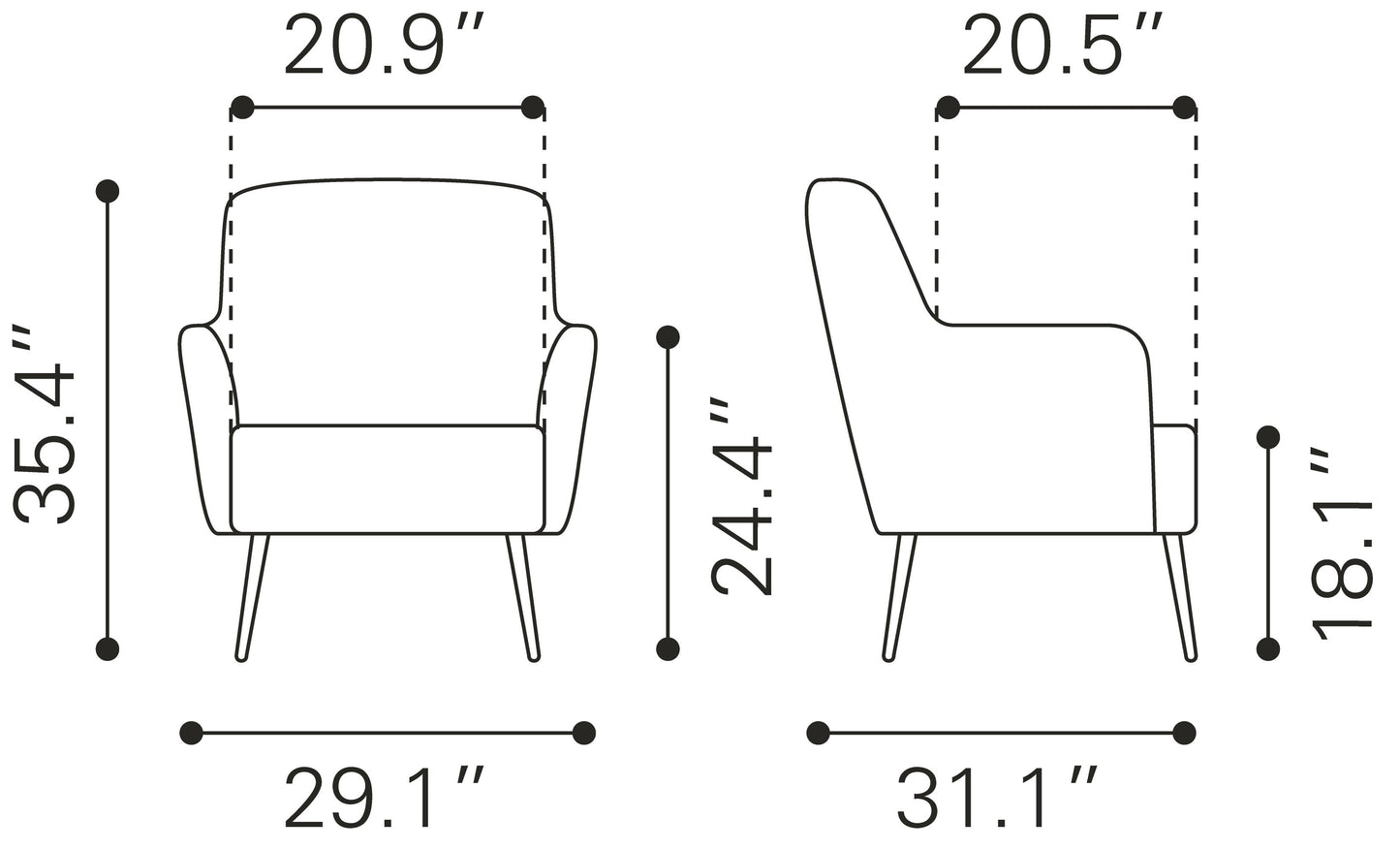 Tasmania Accent Chair Vintage Black