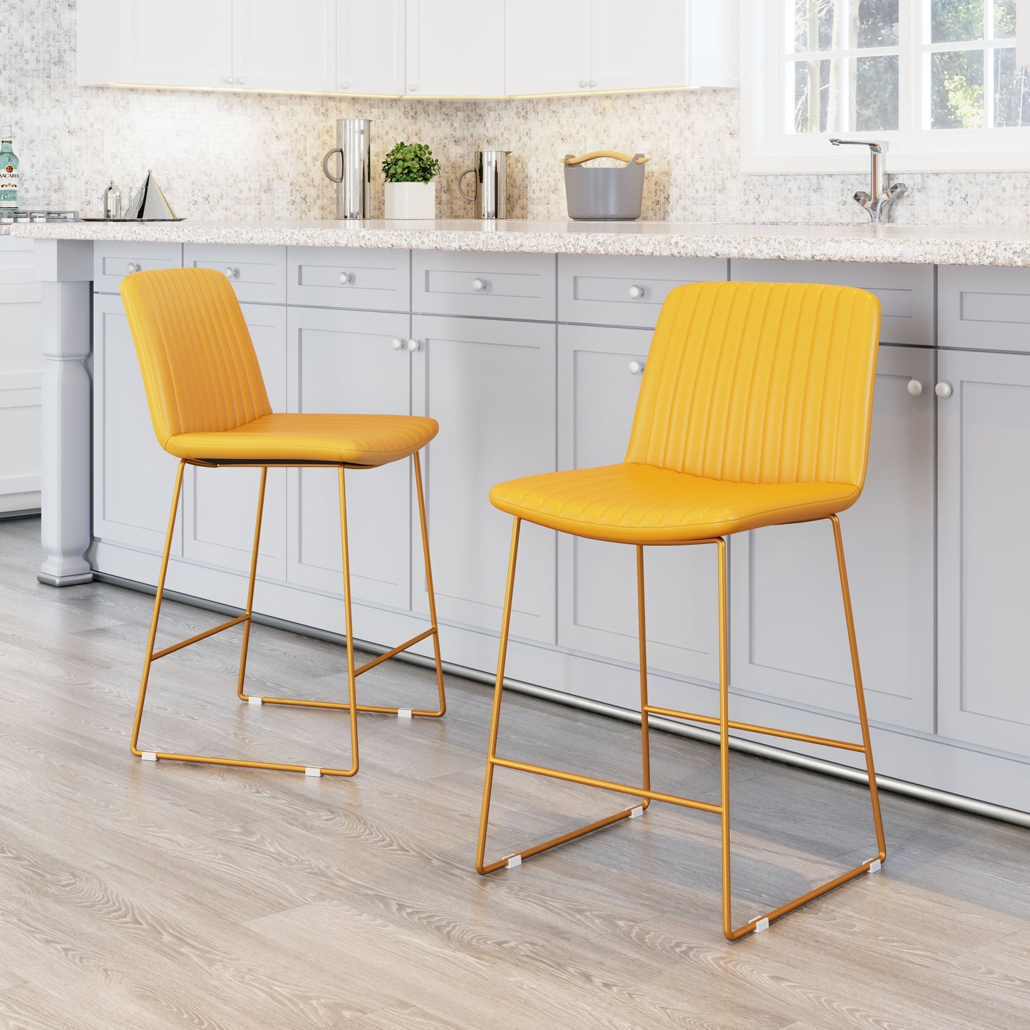 Mode Counter Stool (Set of 2) Yellow