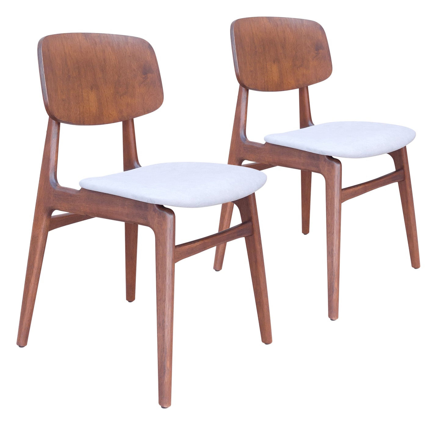 Othello Dining Chair (Set of 2) Light Gray & Walnut