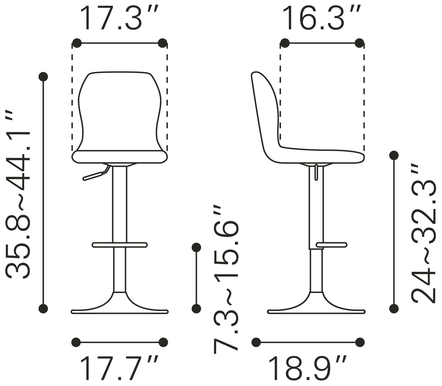 Vital Barstool Vintage Brown & Dark Bronze