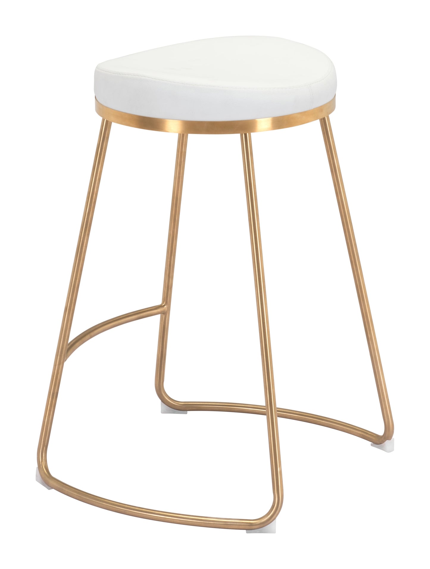 Bree Counter Stool (Set of 2) White & Gold