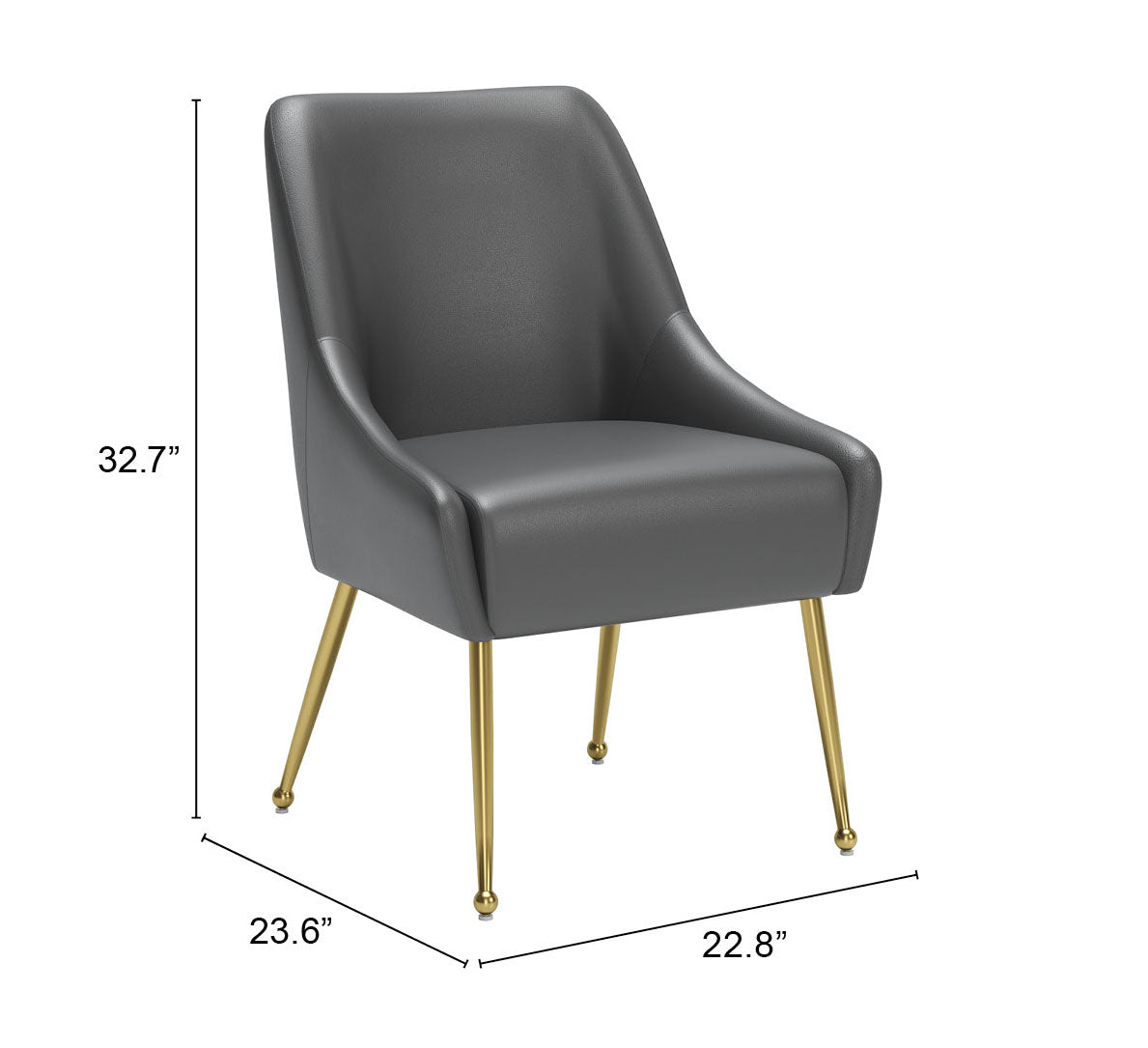 Maxine Dining Chair Gray & Gold