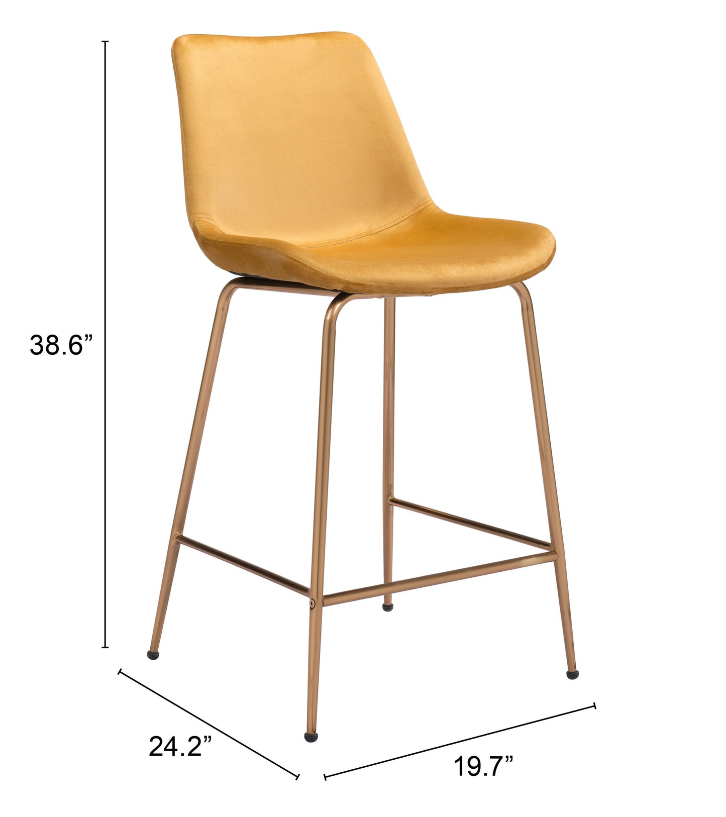 Tony Counter Stool Yellow & Gold