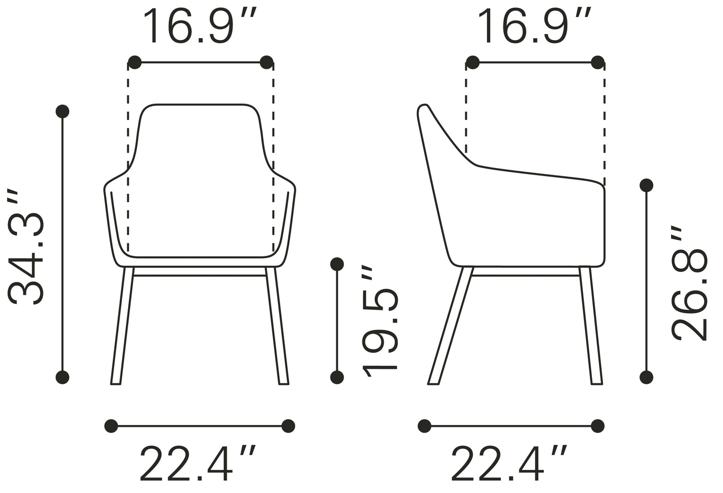 Adage Dining Chair (Set of 2) Gray