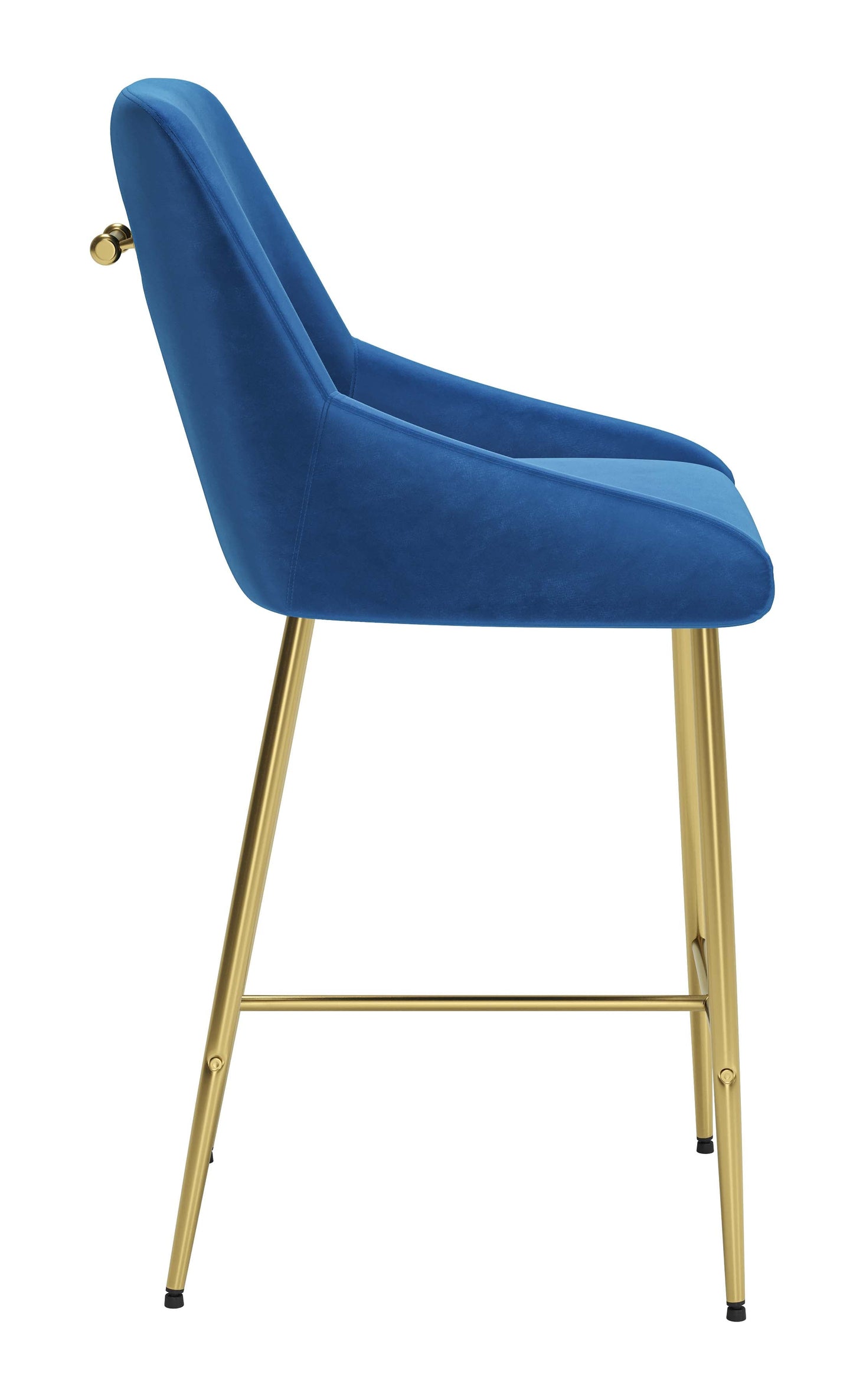 Madelaine Counter Stool Navy Blue & Gold