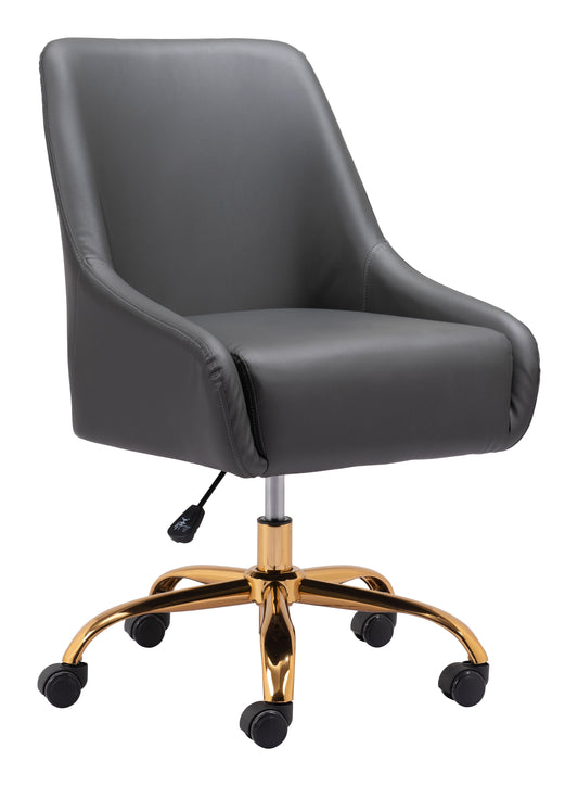 Madelaine Office Chair Gray & Gold