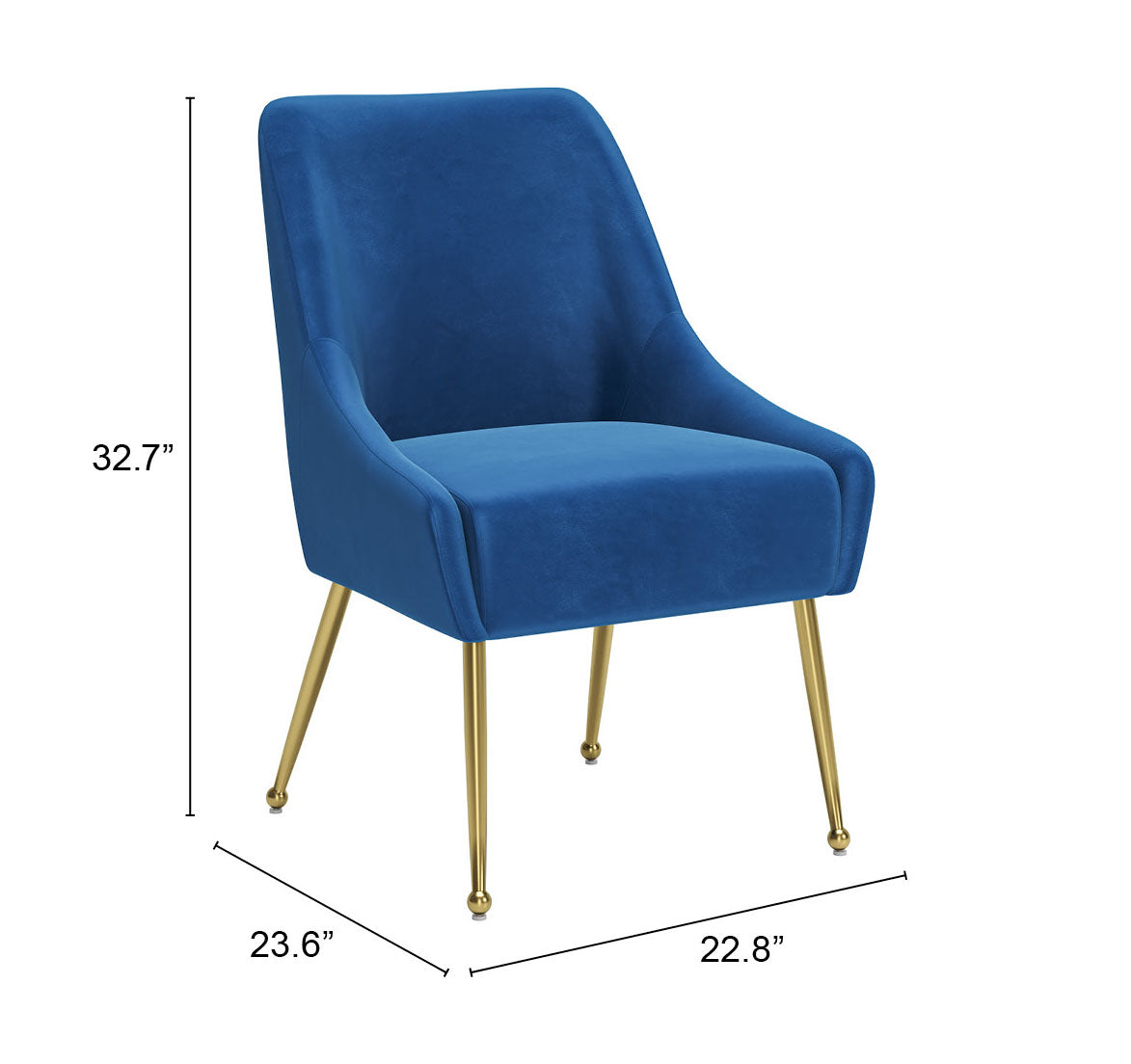 Maxine Dining Chair Navy Blue & Gold