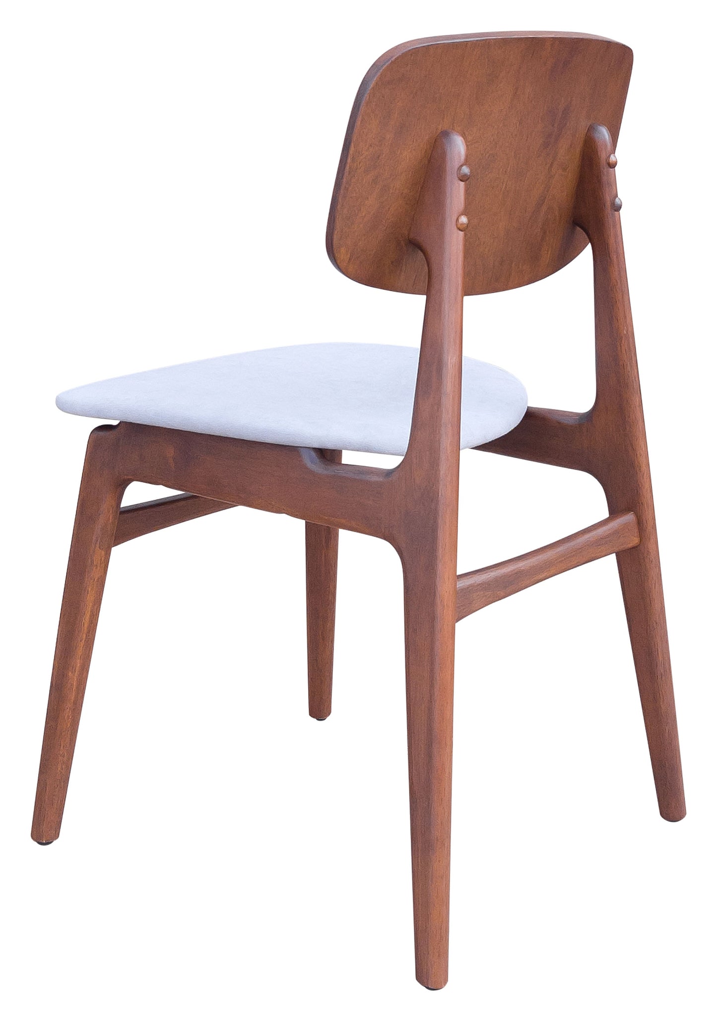 Othello Dining Chair (Set of 2) Light Gray & Walnut