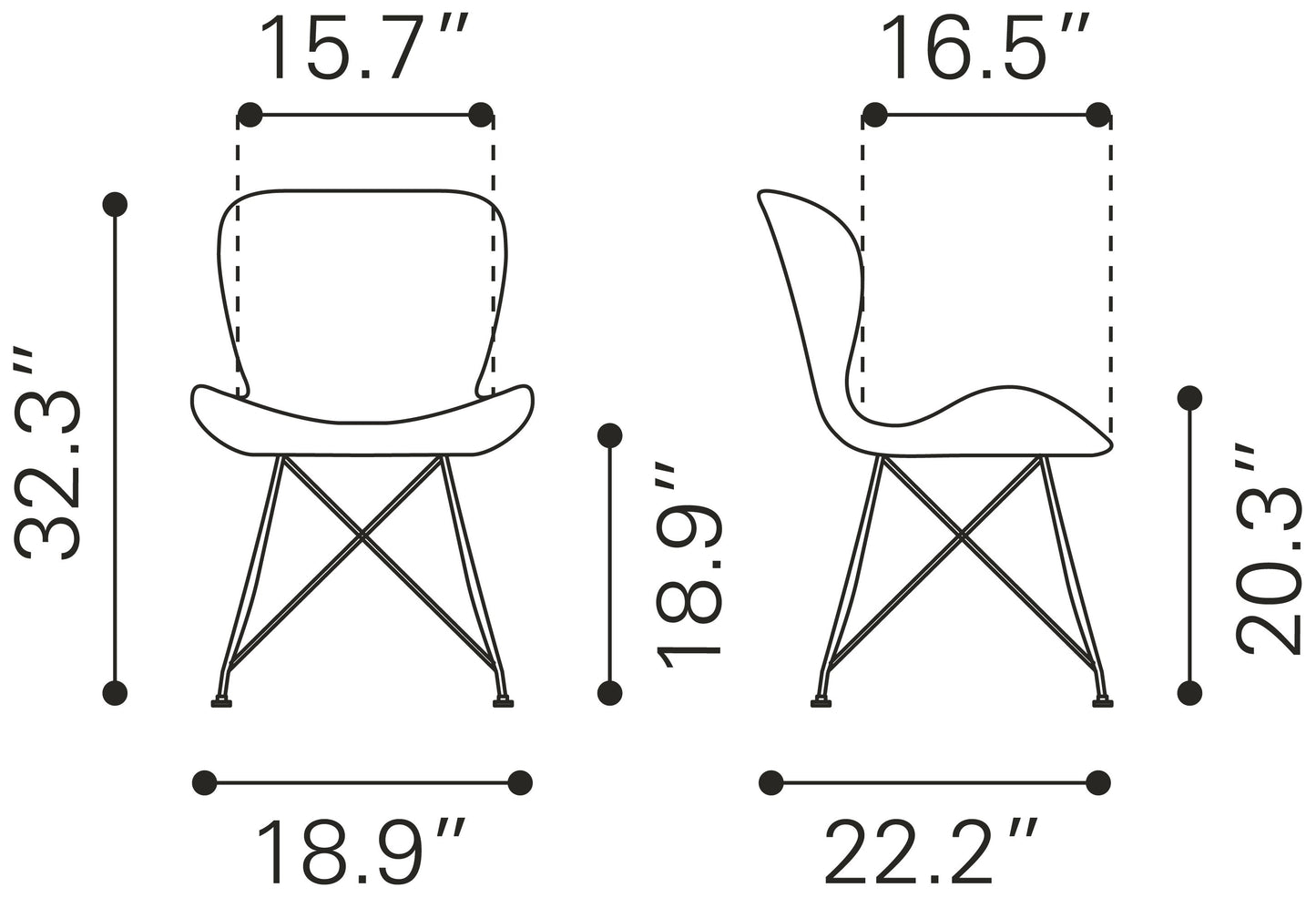 Gabby Dining Chair (Set of 2) Vintage Black