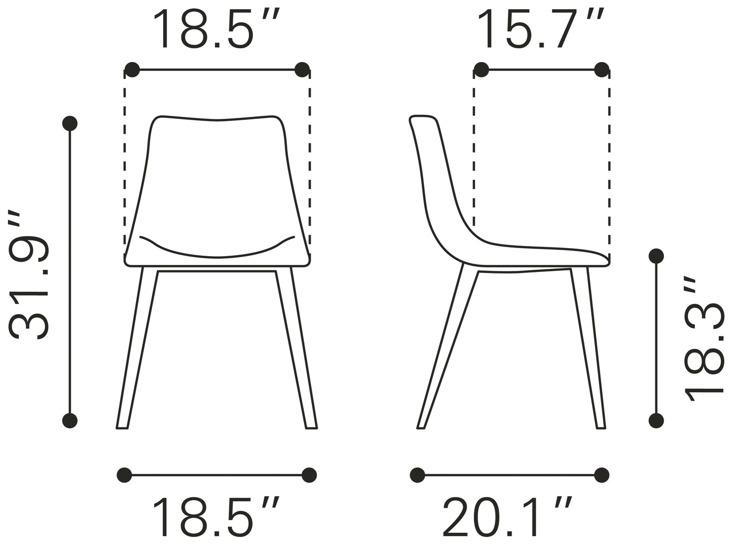 Daniel Dining Chair (Set of 2) Gray