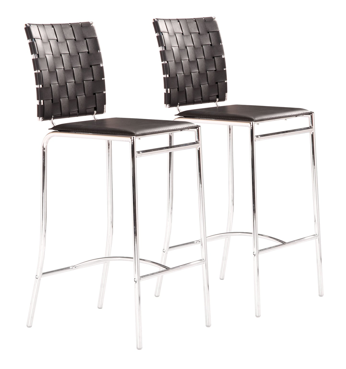 Criss Cross Counter Stool (Set of 2) Black