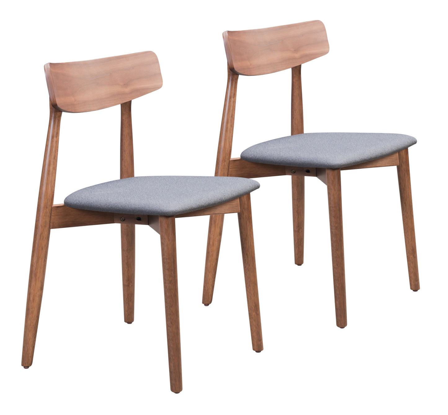 Newman Dining Chair (Set of 2) Walnut & Gray