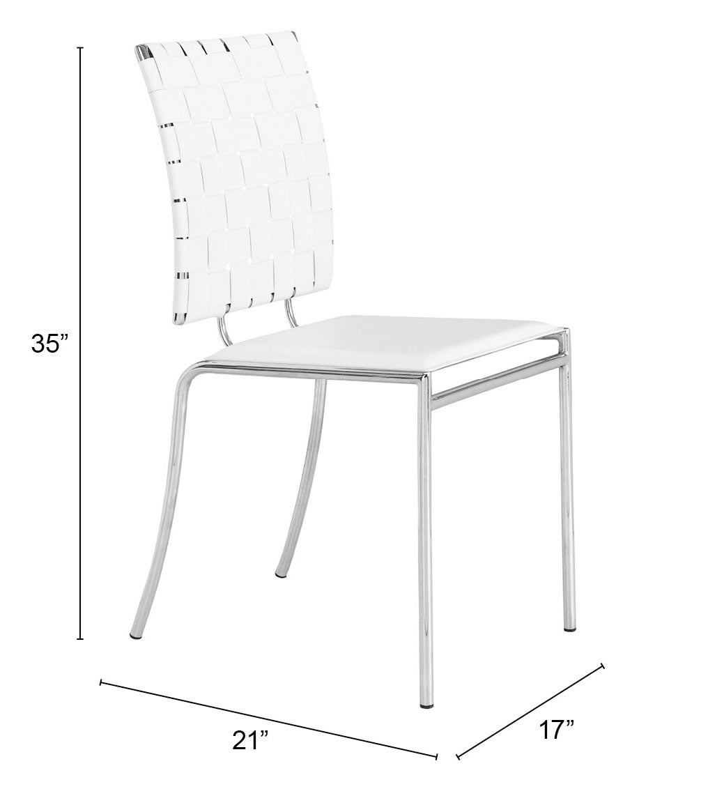 Criss Cross Dining Chair (Set of 4) White