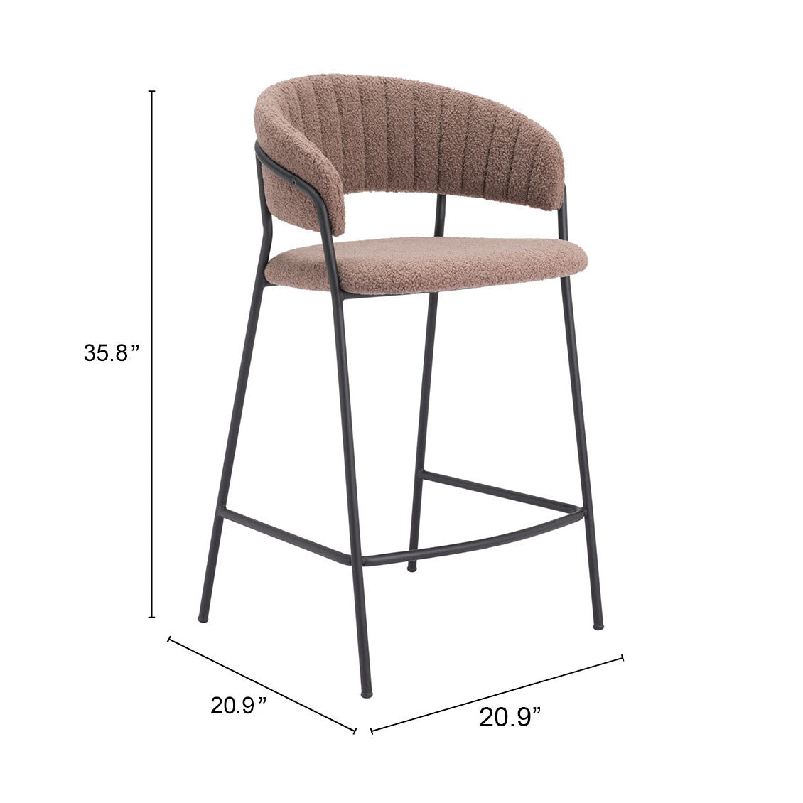 Josephine Counter Stool (Set of 2) Brown