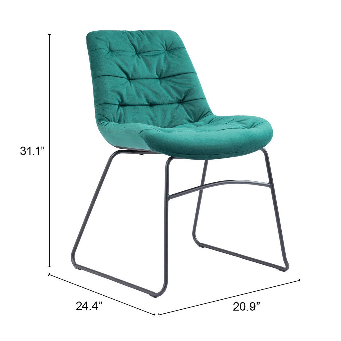 Tammy Dining Chair (Set of 2) Green