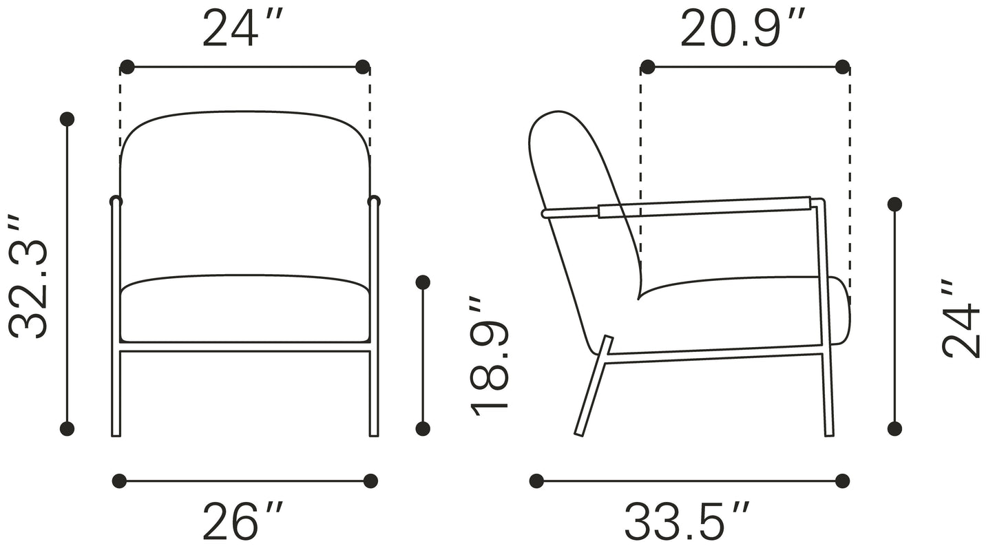 Chicago Accent Chair Ivory