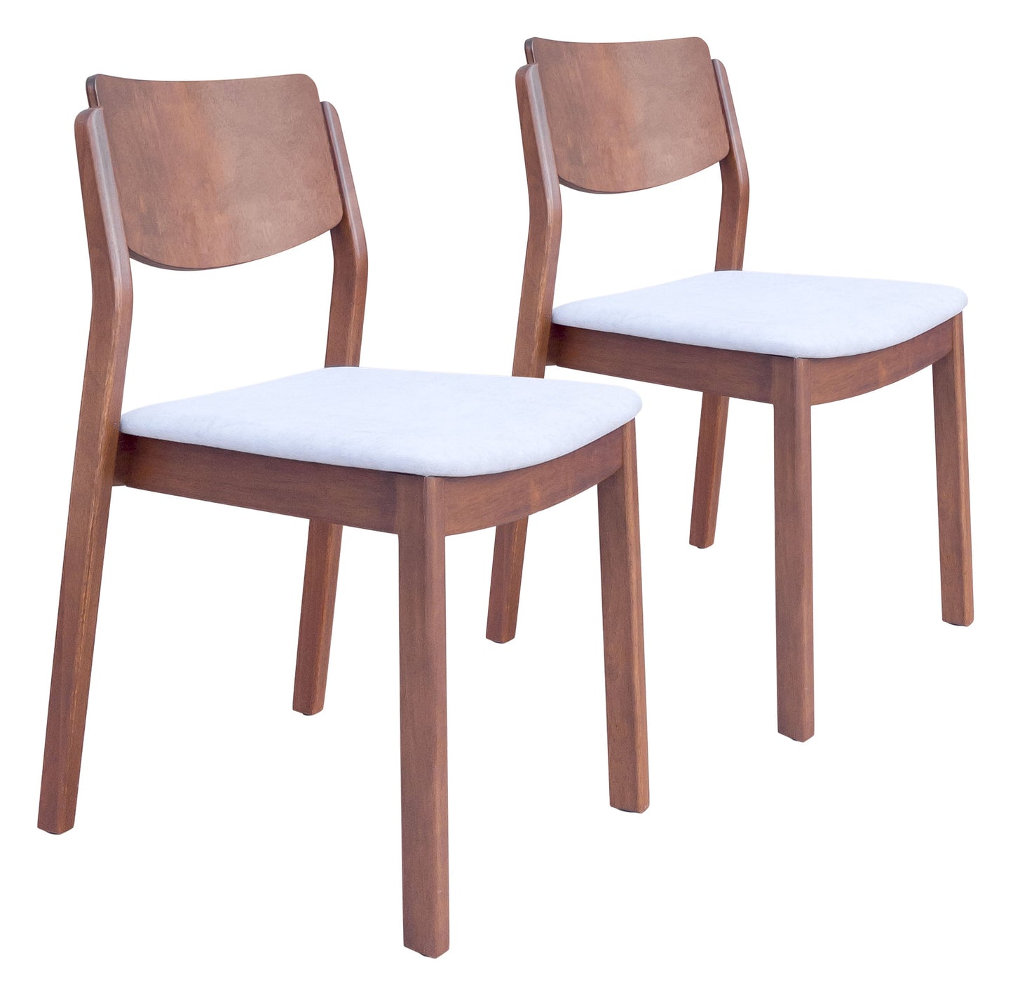 Desdamona Dining Chair (Set of 2) Light Gray & Walnut