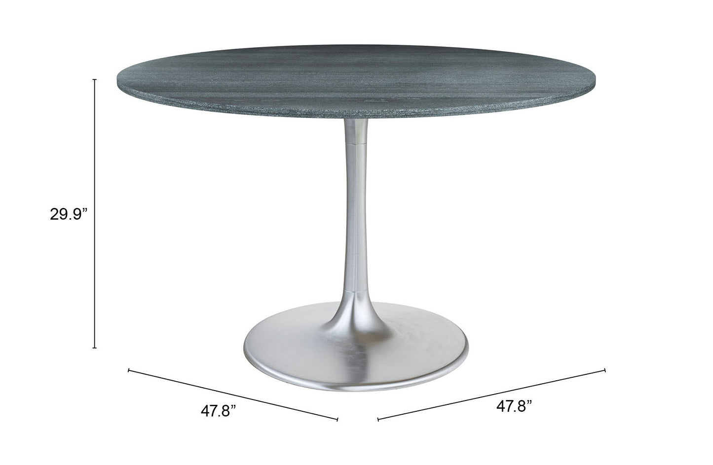 Metropolis Dining Table 48" Black