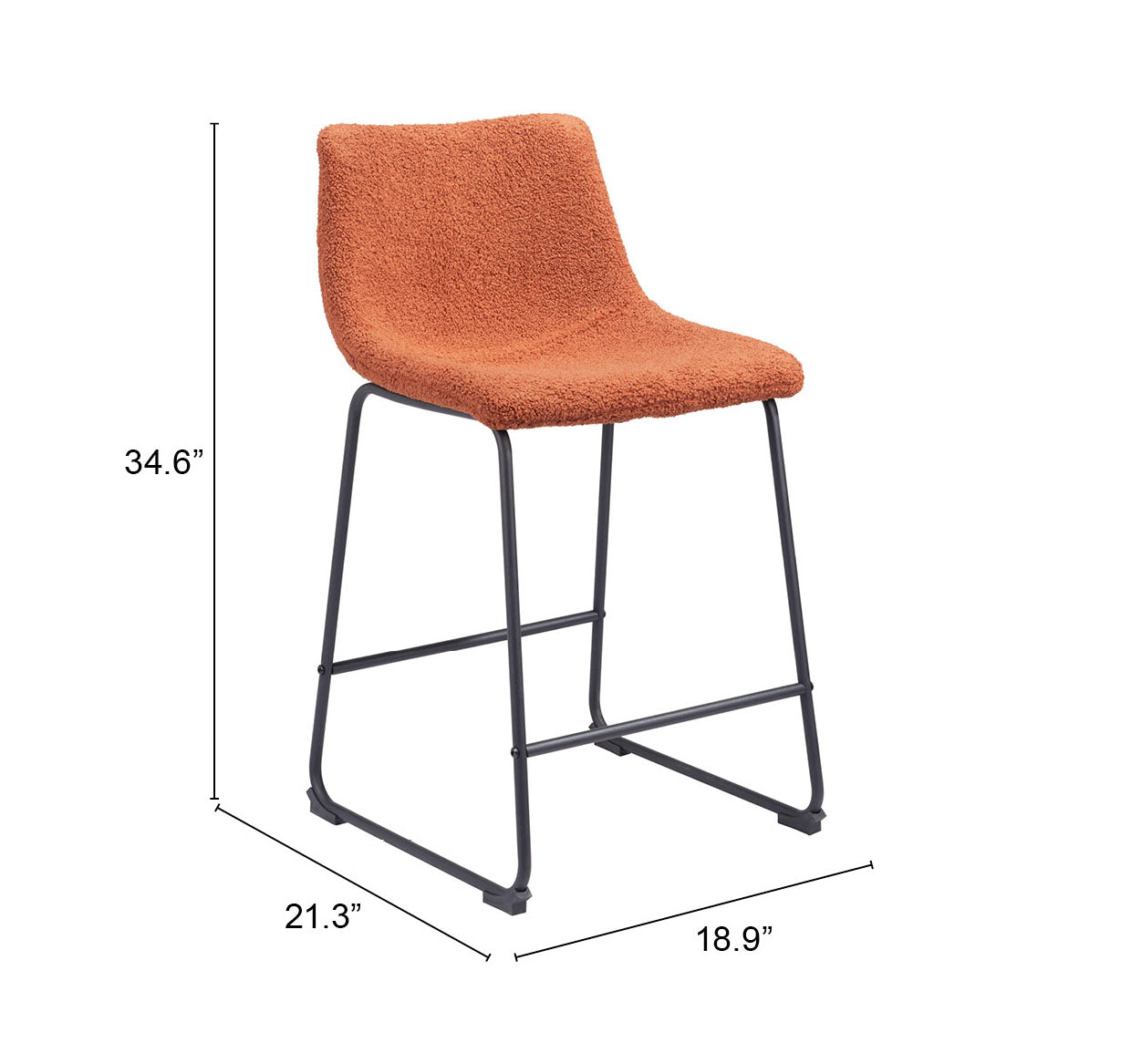 Smart Counter Stool (Set of 2) Burnt Orange